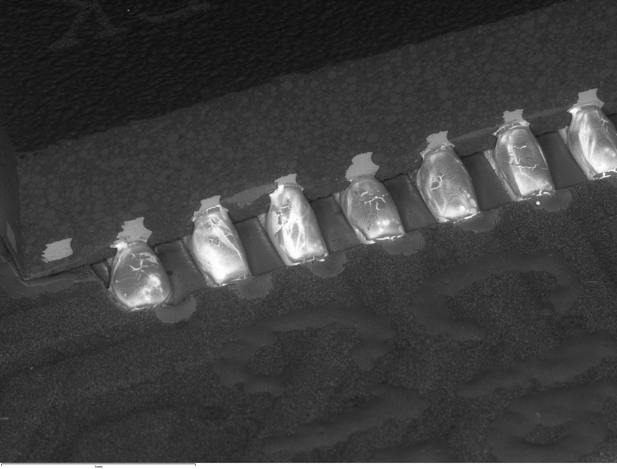 SEMによる 反射電子イメージング：電子基板　45度傾斜, 50Pa