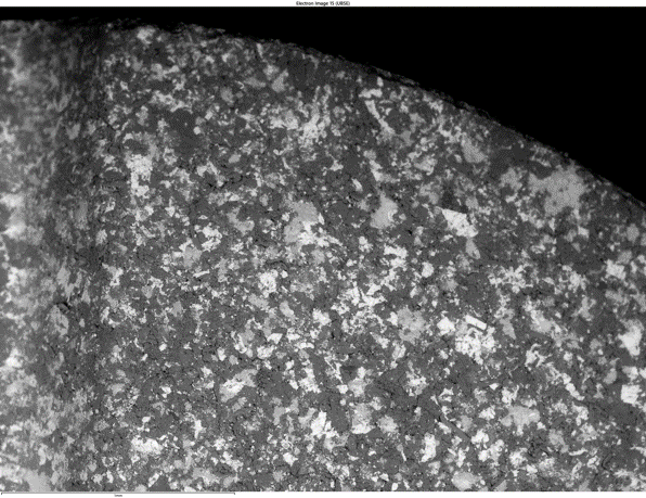 SEMによる 反射電子イメージング：錠剤　15 kV　低真空