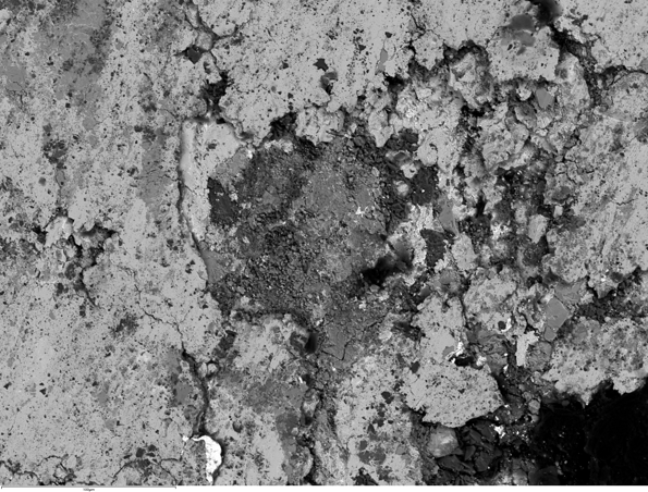 SEMによる 反射電子イメージング：ブレーキパッド（高温焼結）