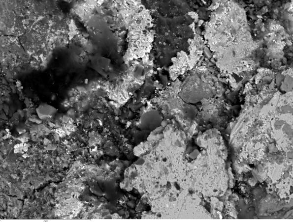 SEMによる 反射電子イメージング：ブレーキパッド（高温焼結）