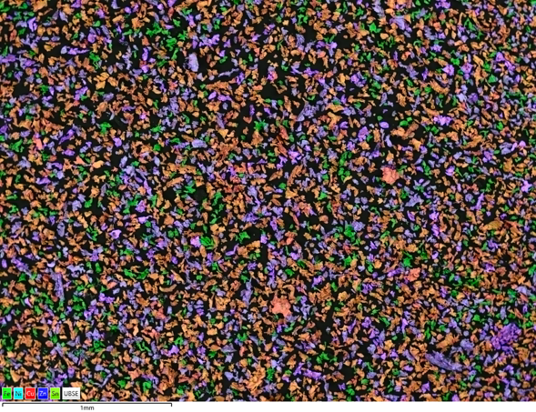 Unity によるBEXイメージング：﻿混合金属粉（銅、白銅、真鍮、りん青銅、ステンレス）