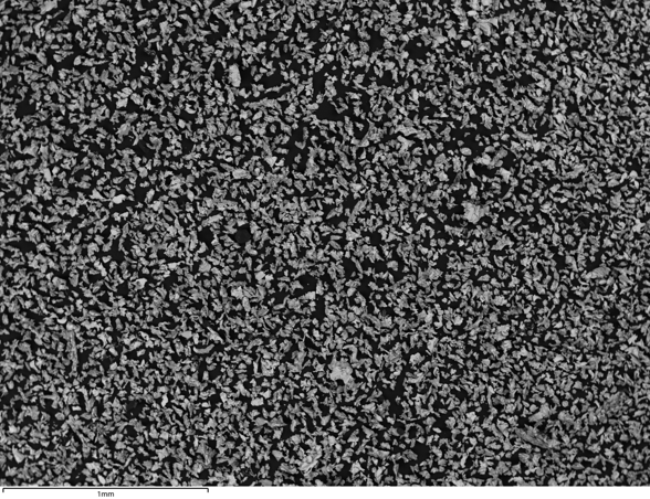 SEMによる 反射電子イメージング：﻿混合金属粉（銅、白銅、真鍮、りん青銅、ステンレス）