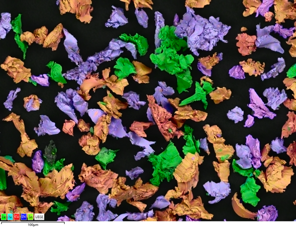 Unity によるBEXイメージング：﻿混合金属粉（銅、白銅、真鍮、りん青銅、ステンレス）