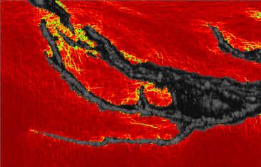 Strain around a crack in a Ni alloy. Sample from The Henry Royce Institute, Manchester